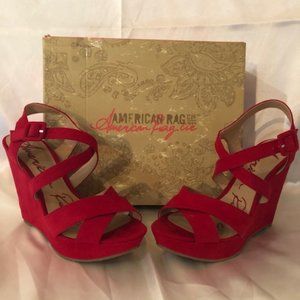 American Rag Red  platform wedges 7.5 M